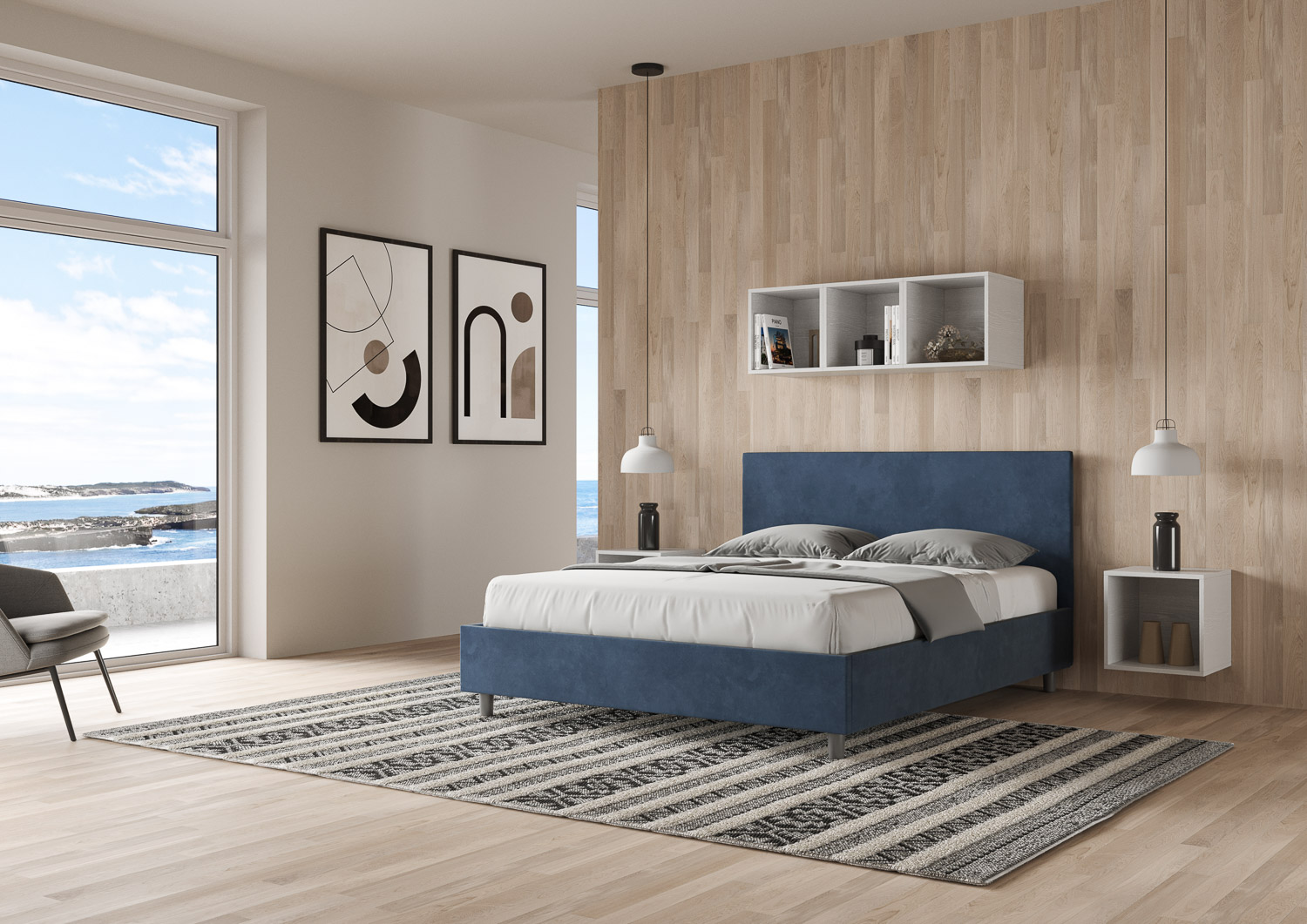 LETTO_ADELE-160_LATERALE_BLU_ALESSIA-19_BASSA