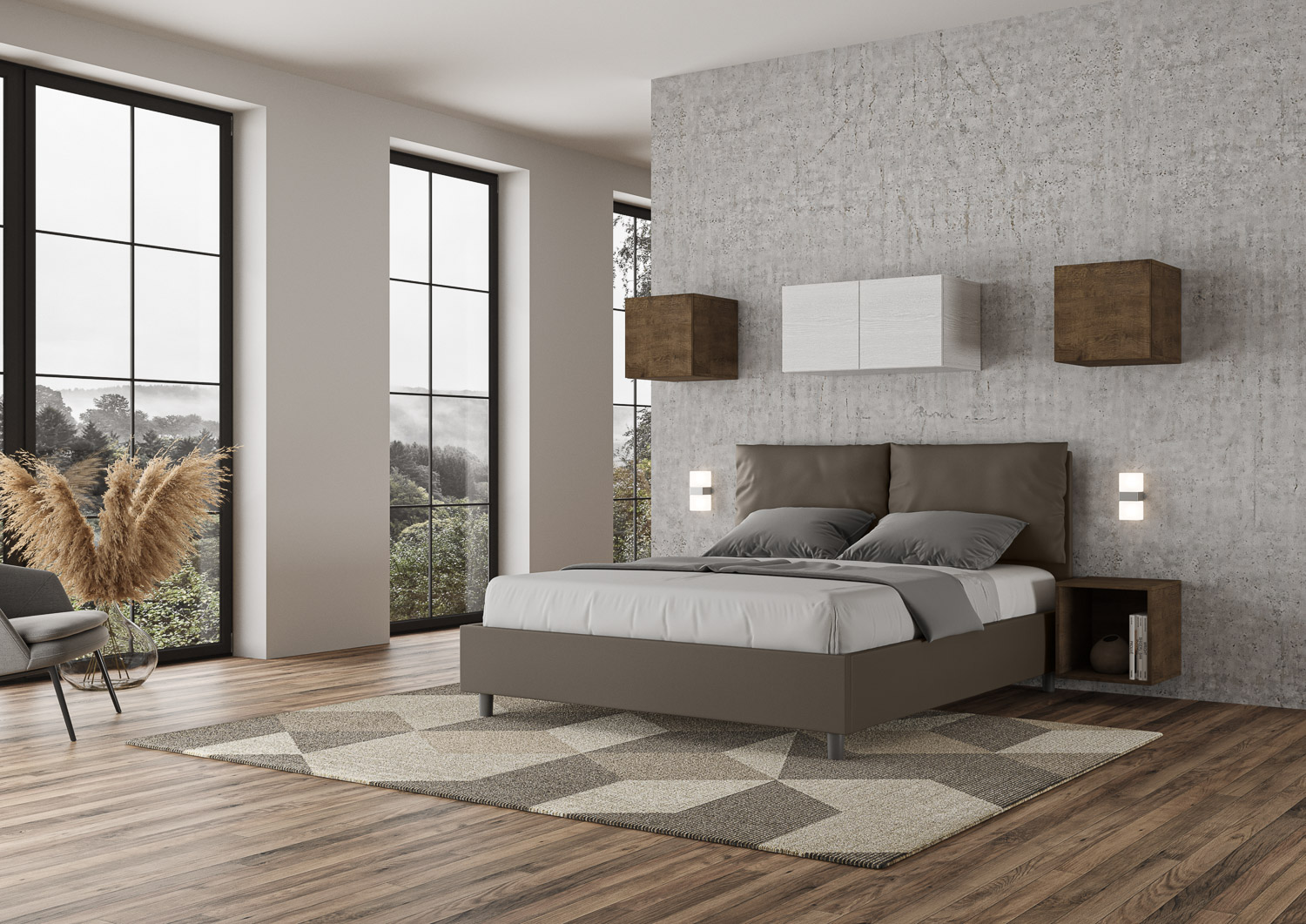 LETTO_ANTEA-160_LATERALE_CAPPUCCINO_BASSA